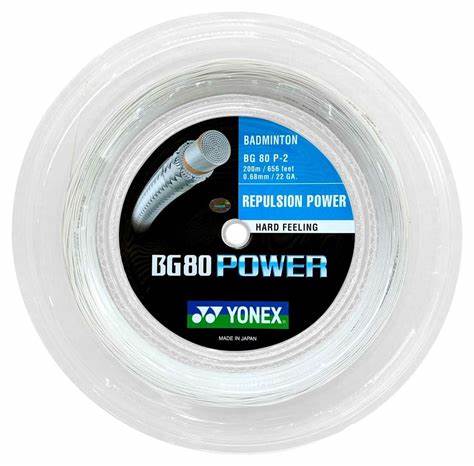 Yonex BG 80 Power 200m Badminton String (White)